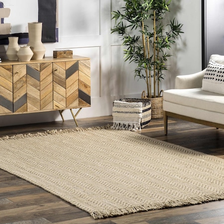 Nuloom Don Chevron Jute Tasseled Area Rug 3ft x 5ft NCNT01A-305